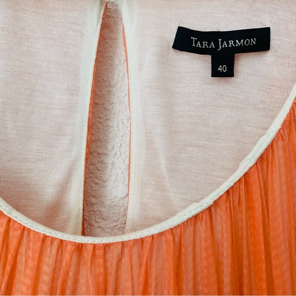 TARA JARMON dress 100% silk Peach color - Picture 3 of 4